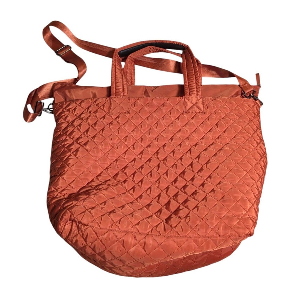 Calia Quilted Tote Bag Rust Orange Puffer Gym Travel Crossbody Handbag